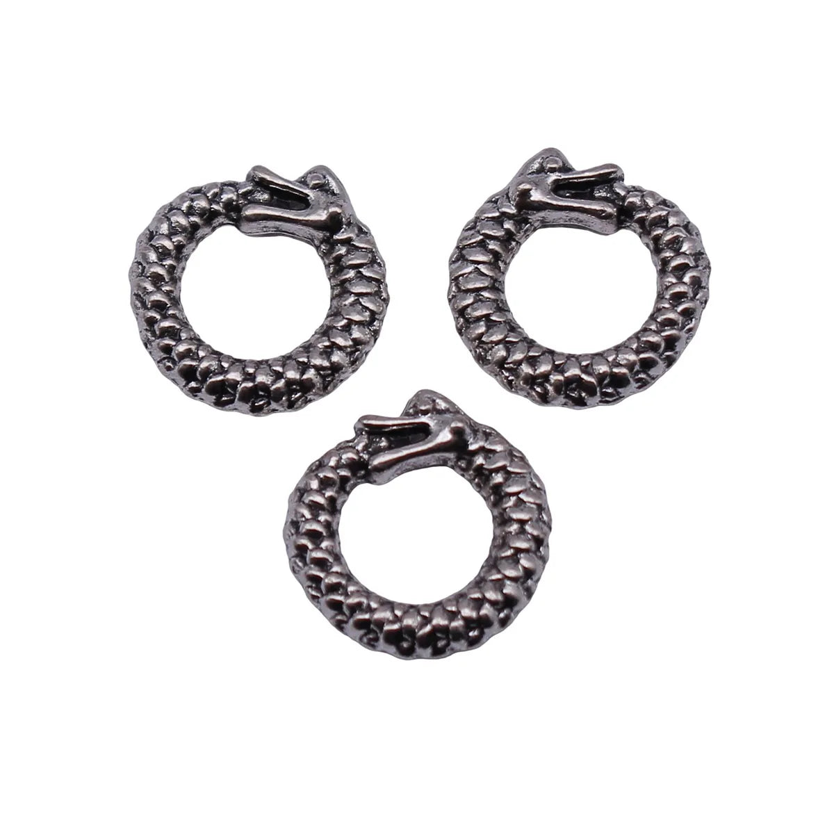 13x12mm 0.91g Antique Silver Zinc Alloy Ouroboros Dragon Ring Charm Pendant for DIY Jewelry Making