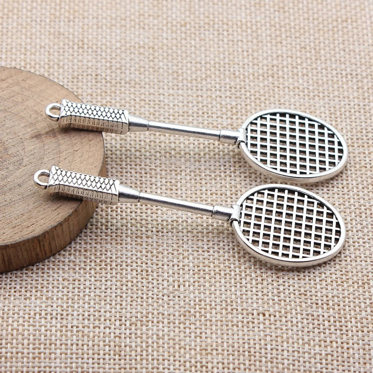 82x26x5mm 9.5g Multicolor Zinc Alloy Badminton Racket Charm Pendant for DIY Necklace Bracelet Jewelry