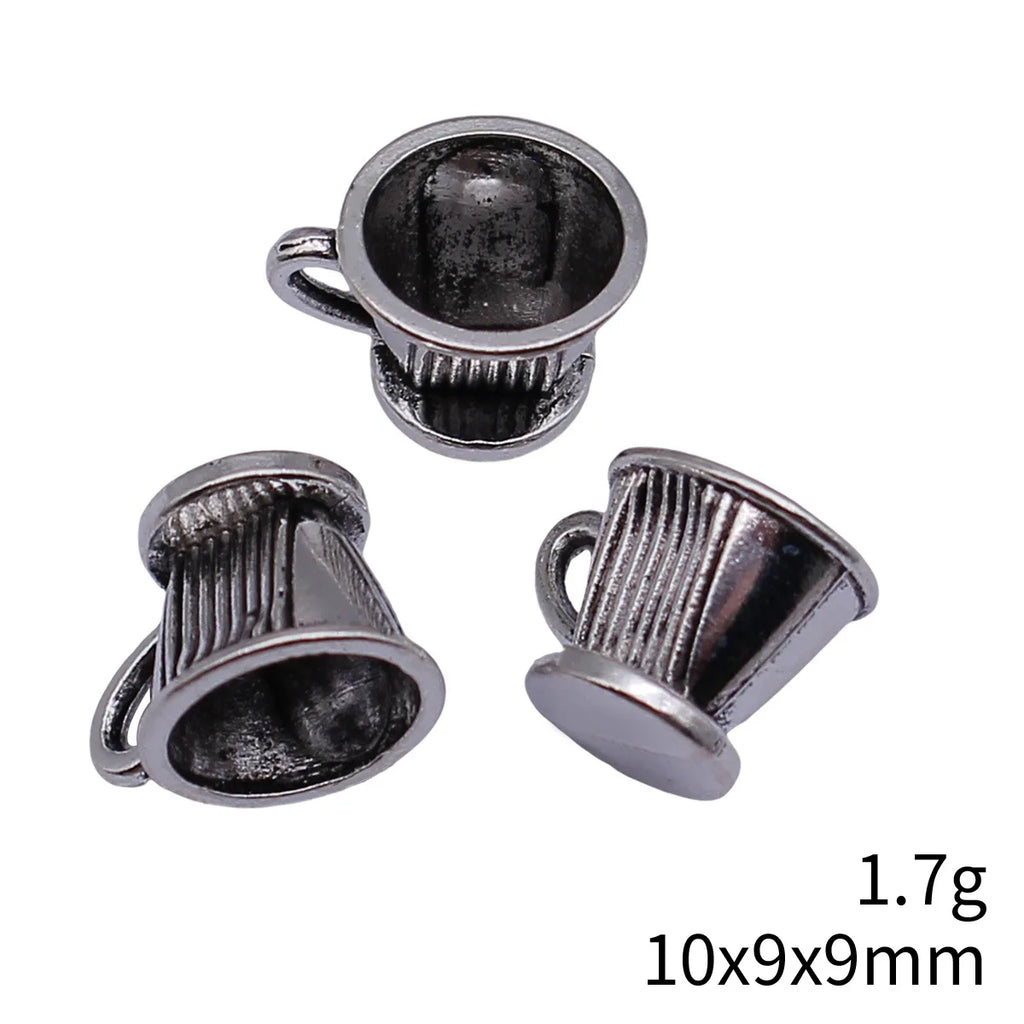 10x9x9mm 1.7g Antique Silver Zinc Alloy Cup Charm Pendant for DIY Miniature Jewelry Accessories