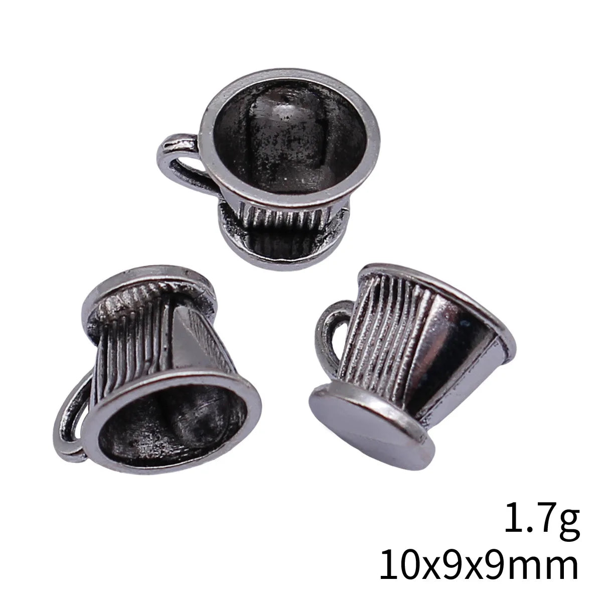 10x9x9mm 1.7g Antique Silver Zinc Alloy Cup Charm Pendant for DIY Miniature Jewelry Accessories