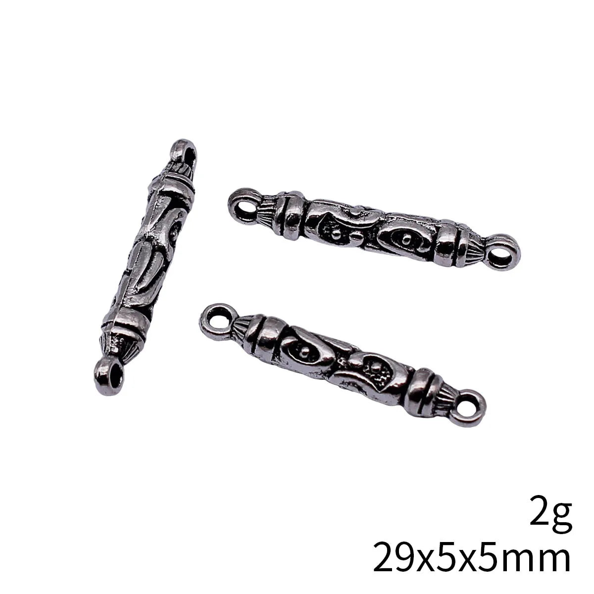29x5x5mm 2g Multicolor Zinc Alloy Carved Long Stick Connector Charm for DIY Jewelry Making