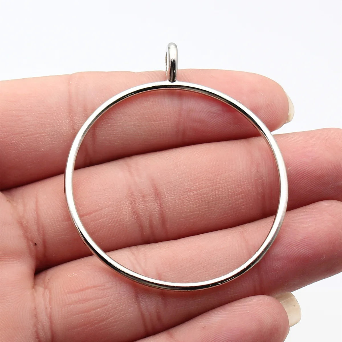 59x50mm 4.1g Multi Finish Zinc Alloy Hollow Round Ring Charm Pendant for DIY Necklace Jewelry Making