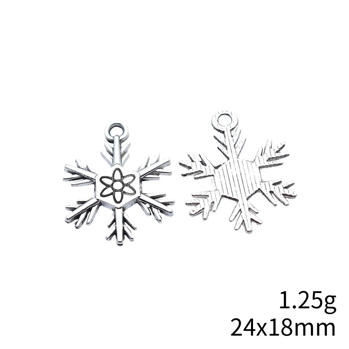 24x18mm 1.25g Antique Silver Zinc Alloy Snowflake Charm Pendant for DIY Winter Jewelry Making