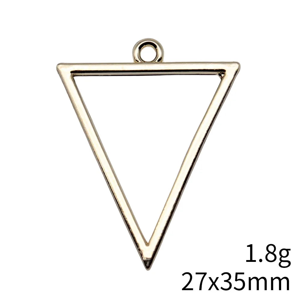27x35mm 1.8g KC Gold Zinc Alloy Triangle Charm Pendant for DIY Necklace Bracelet Jewelry Making