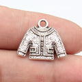 21x18mm 2.3g Antique Silver Zinc Alloy Double Sided Clothing Charm Pendant for DIY Jewelry Making