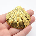 61x60mm 16.1g Antique Gold Zinc Alloy Shell Connector Charm for DIY Necklace Jewelry Making