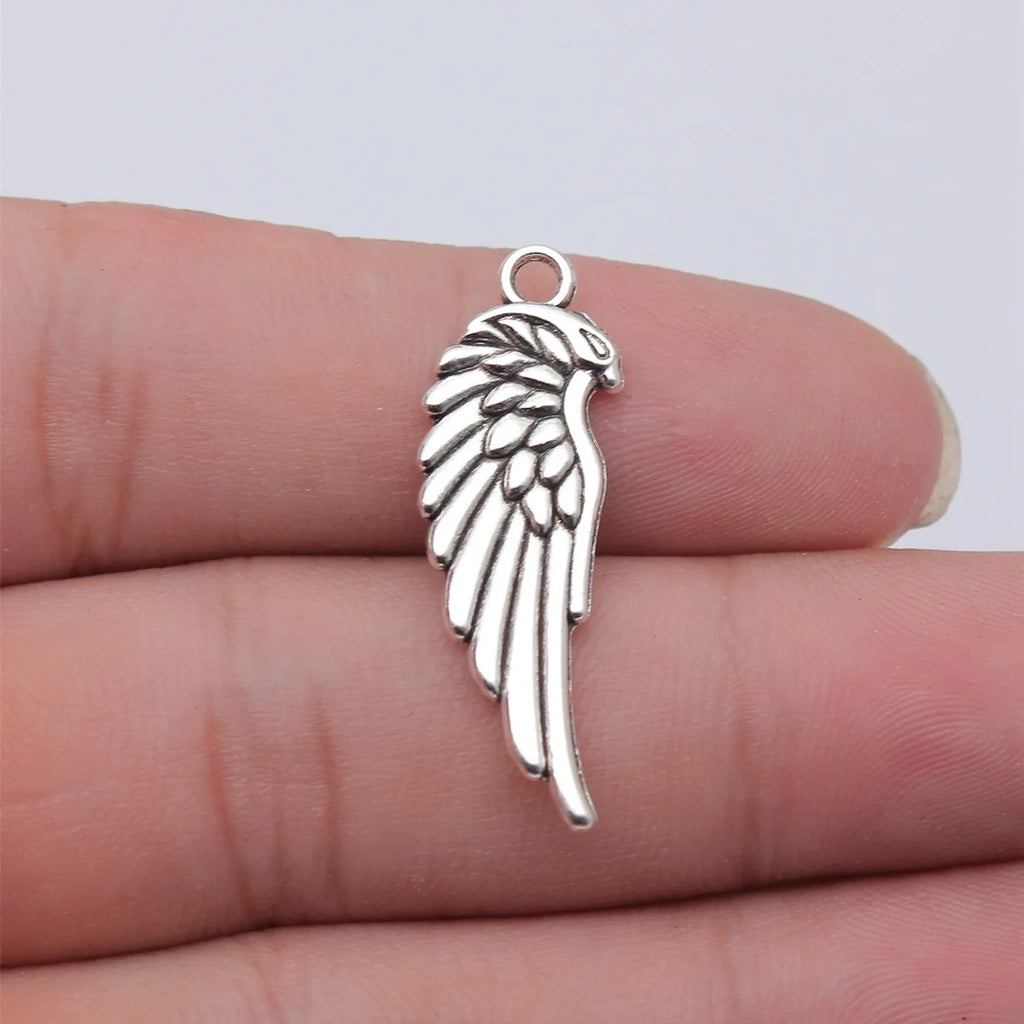34x11mm 2.1g Multicolor Zinc Alloy Wing Charm Pendant for DIY Necklace Bracelet Jewelry Making