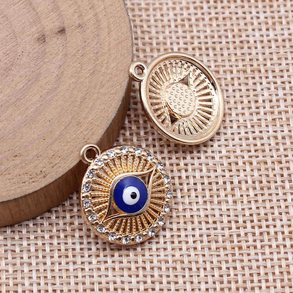 21x18mm 1.7g KC gold tone zinc alloy Evil Eye charm pendant for necklace bracelet jewelry making