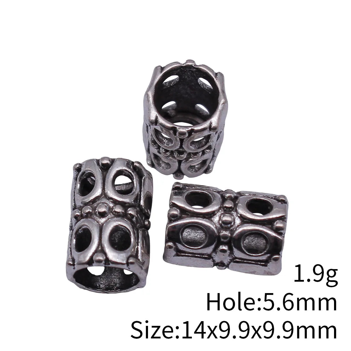 14x9.9x9.9mm 1.9g Antique Silver Tone Zinc Alloy Hollow Spacer Beads for DIY Bracelet and Necklace Making