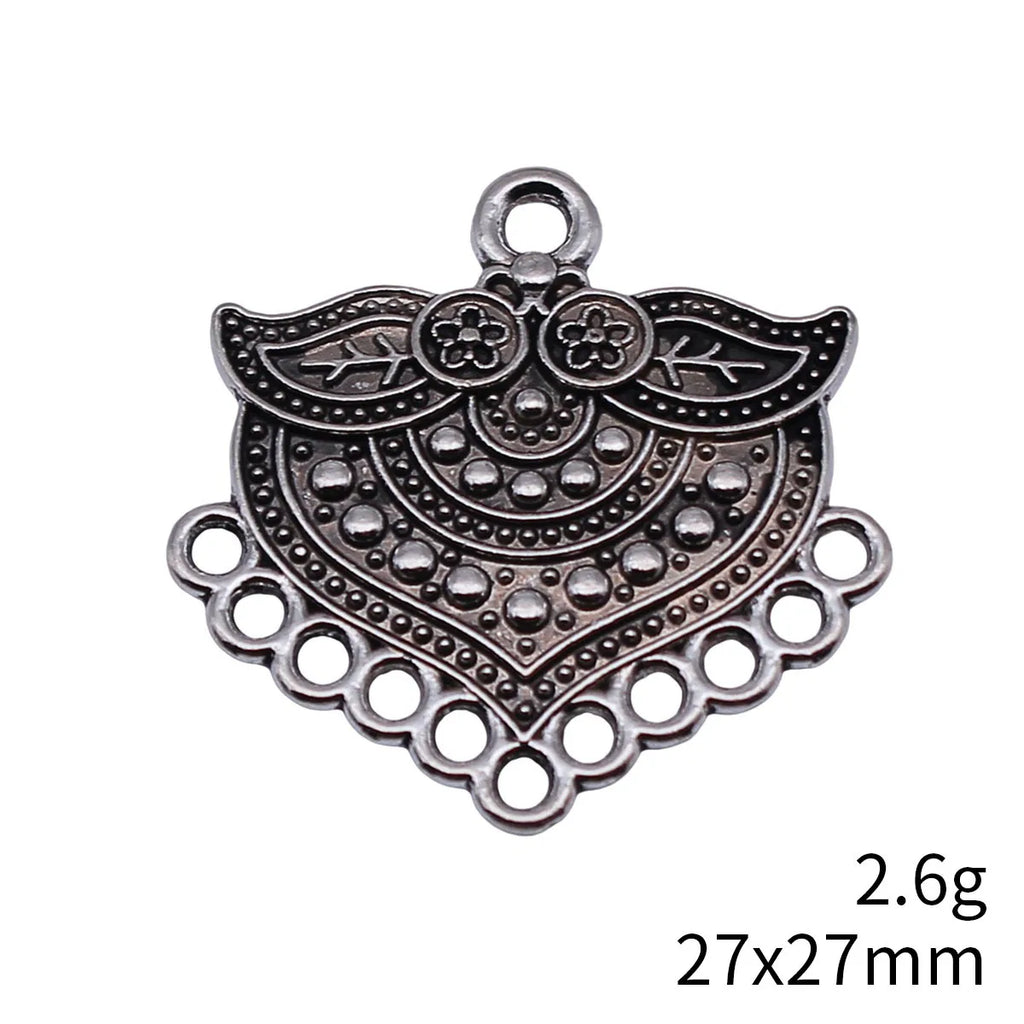 27x27mm 2.6g Multicolor Zinc Alloy Round Earring Connector Charm for DIY Earring Jewelry Making