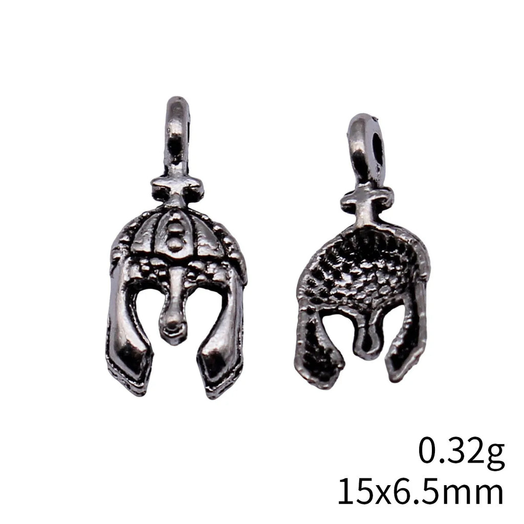 15x6.5mm 0.32g Antique Silver Zinc Alloy Warrior Helmet Charm Pendant for DIY Jewelry Making