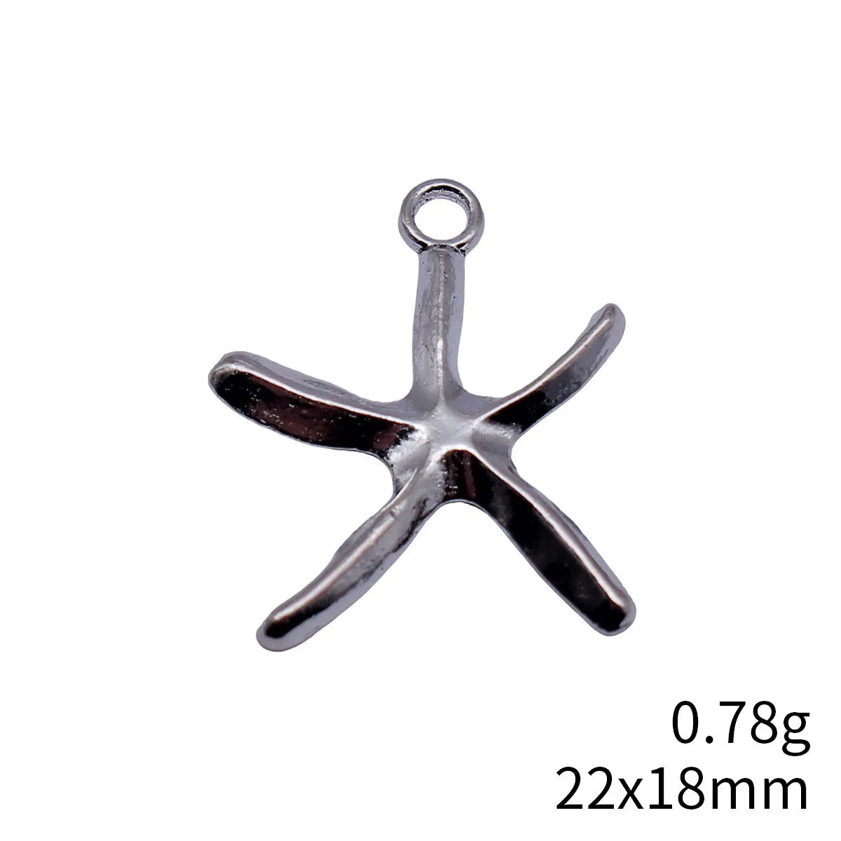 22x18mm 0.78g Antique Silver Zinc Alloy Starfish Charm Pendant for DIY Necklace Bracelet Making