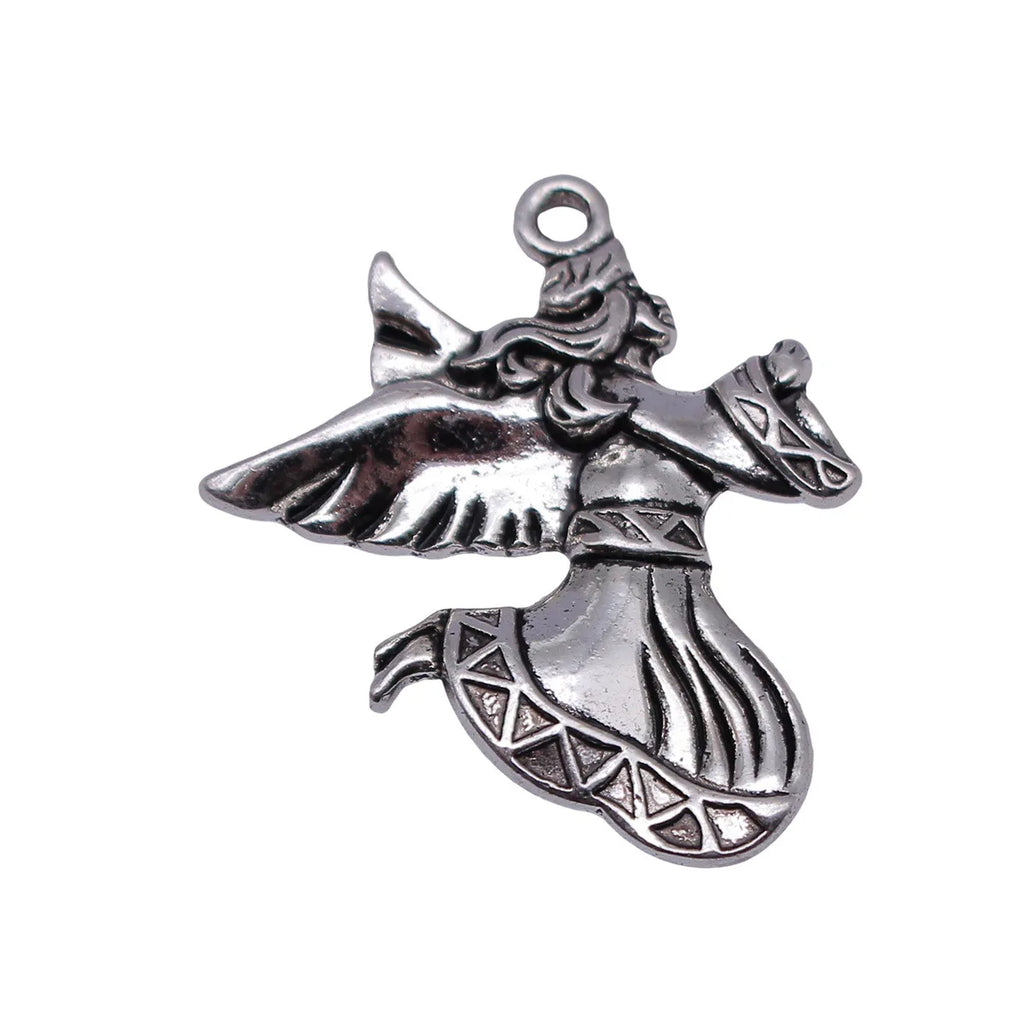 34x29mm 2.6g Antique Silver Zinc Alloy Angel Charm Pendant for Necklace Bracelet Jewelry Making