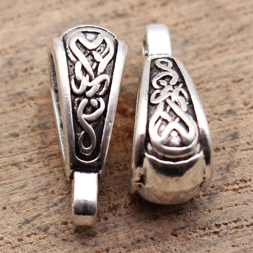 16x8.9x6.5mm 1.6g Antique Silver Zinc Alloy Carved Floral Three Hole Bail Connector for DIY Pendant Making