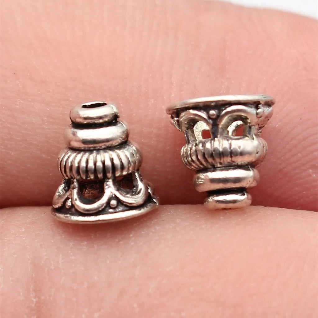 7.4x7.4x4.6mm 0.56g Multicolor Zinc Alloy Small Tassel Cap End Cone Jewelry Findings for DIY Pendant Making