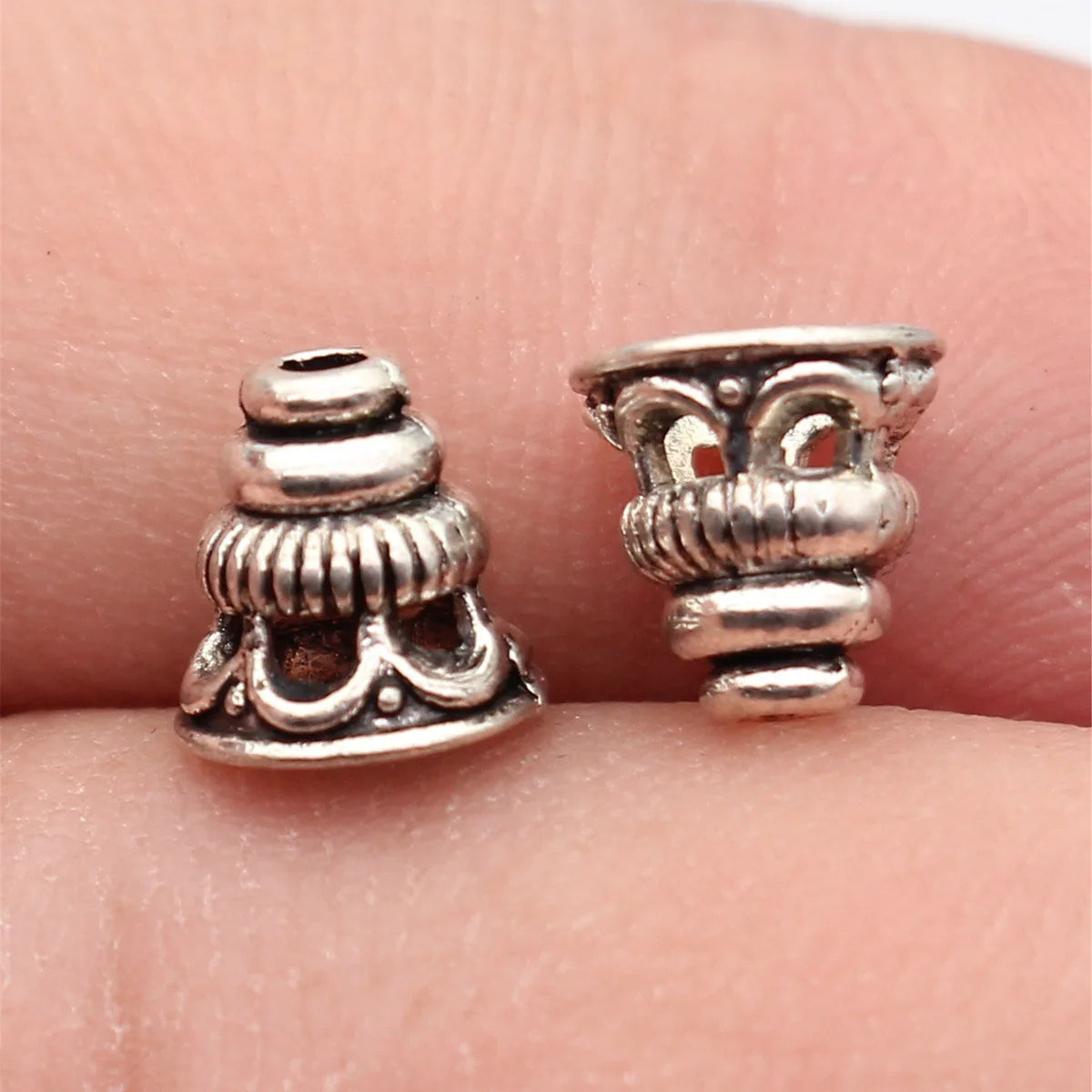 7.4x7.4x4.6mm 0.56g Multicolor Zinc Alloy Small Tassel Cap End Cone Jewelry Findings for DIY Pendant Making