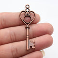 63x21mm 4.3g Multicolor Zinc Alloy Heart Key Charm Pendant for DIY Necklace Bracelet Jewelry Making