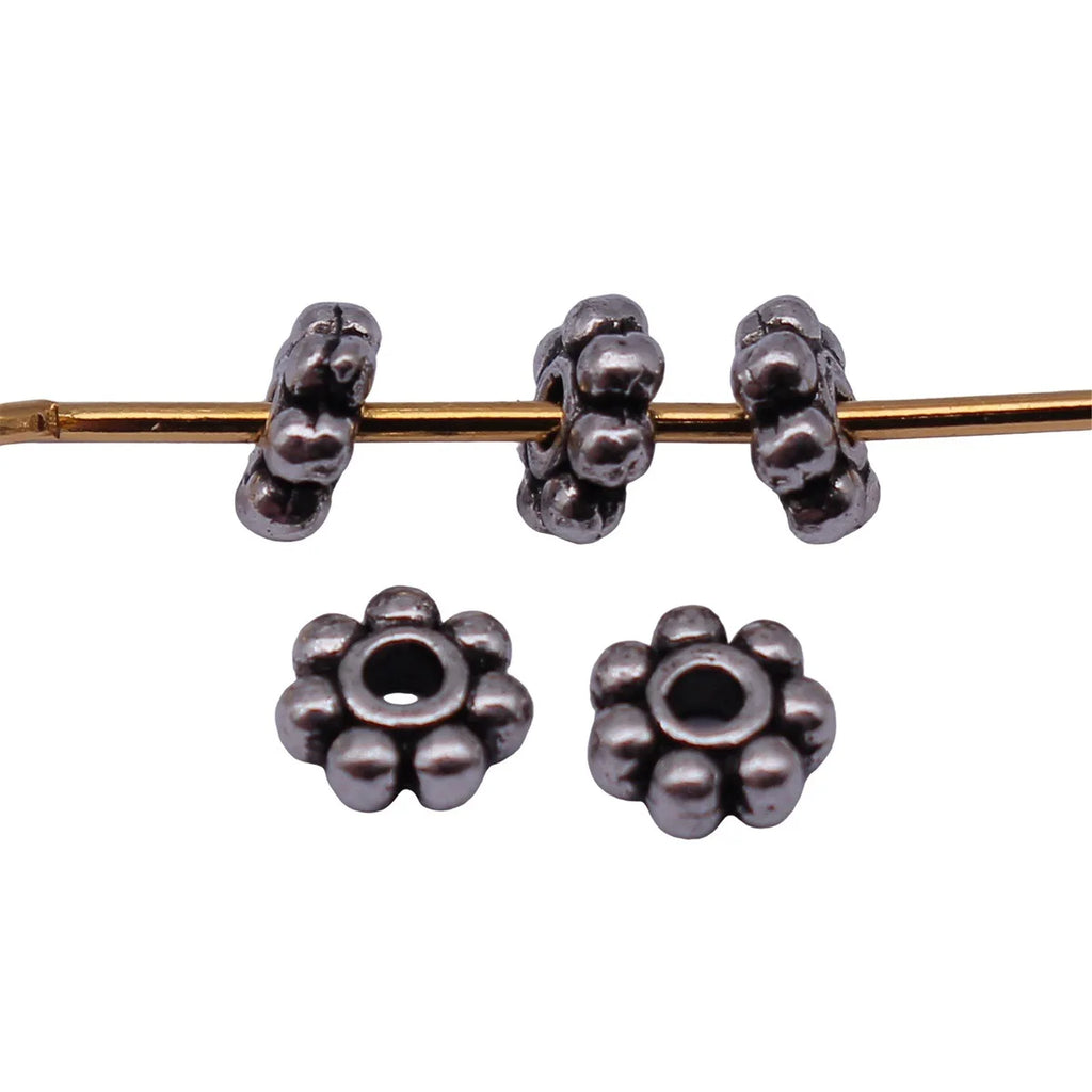 4.2x4.2x1.5mm 0.09g Antique Silver Zinc Alloy Spacer Beads for Bracelet Necklace Jewelry Making