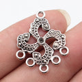 31x25mm 2.6g Antique Silver Zinc Alloy Swirl Connector Charm for DIY Earring Jewelry Making