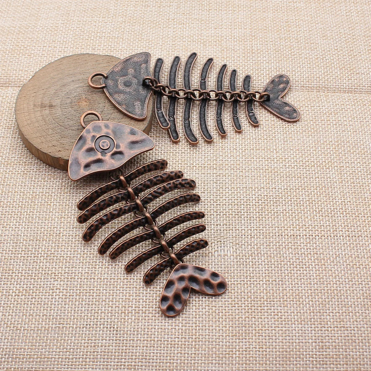 103x55mm 22.2g Multicolor Zinc Alloy Fishbone Fish Charm Pendant for DIY Necklace Jewelry Accessories