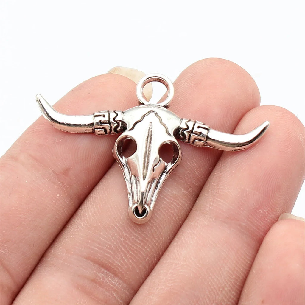 46x30mm 2.8g Multicolor Zinc Alloy Bull Skull Bull Head charm pendant for DIY necklace bracelet jewelry making