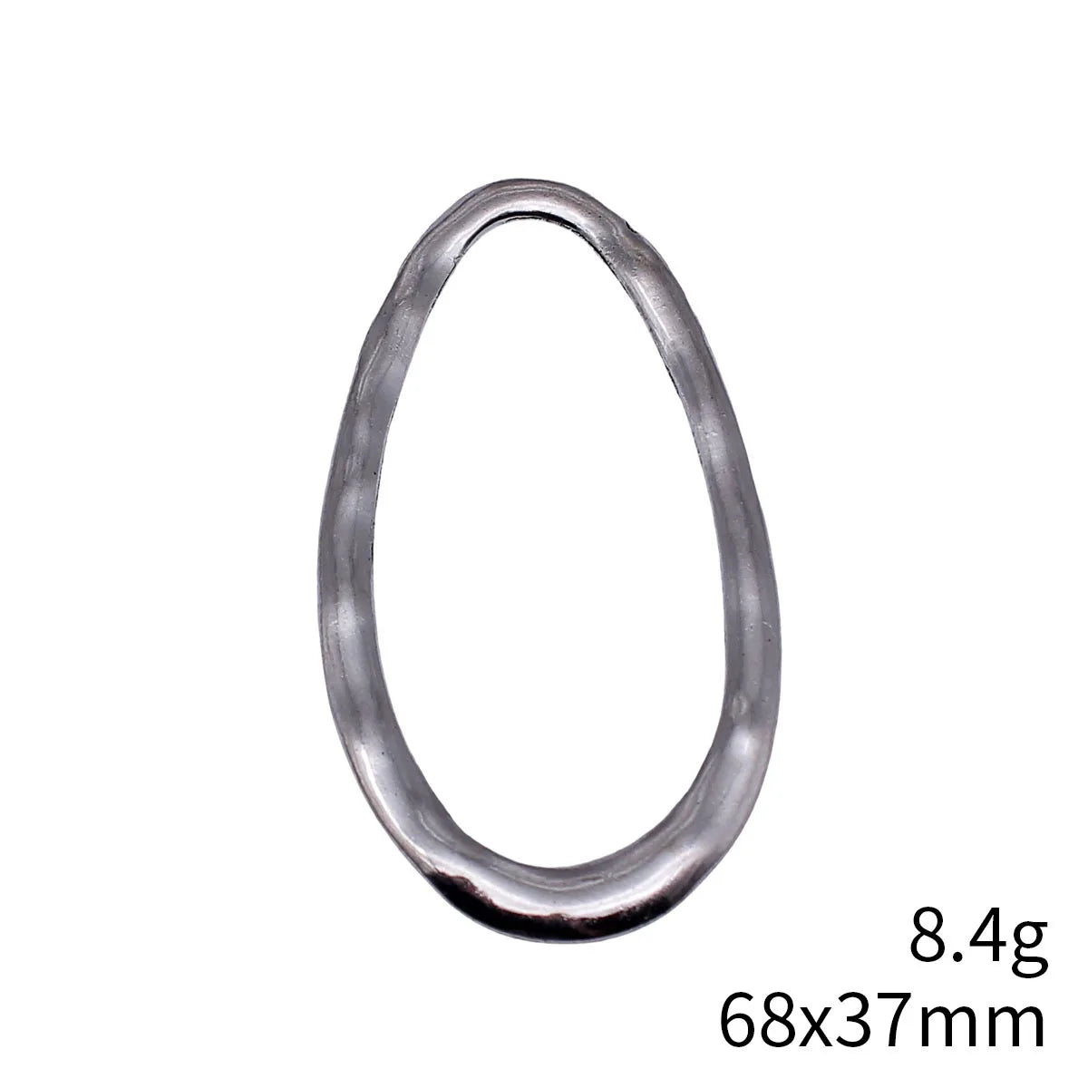 68x37mm 8.4g Antique Silver Zinc Alloy Hollow Hammered Geometric Charm Pendant for DIY Jewelry Making