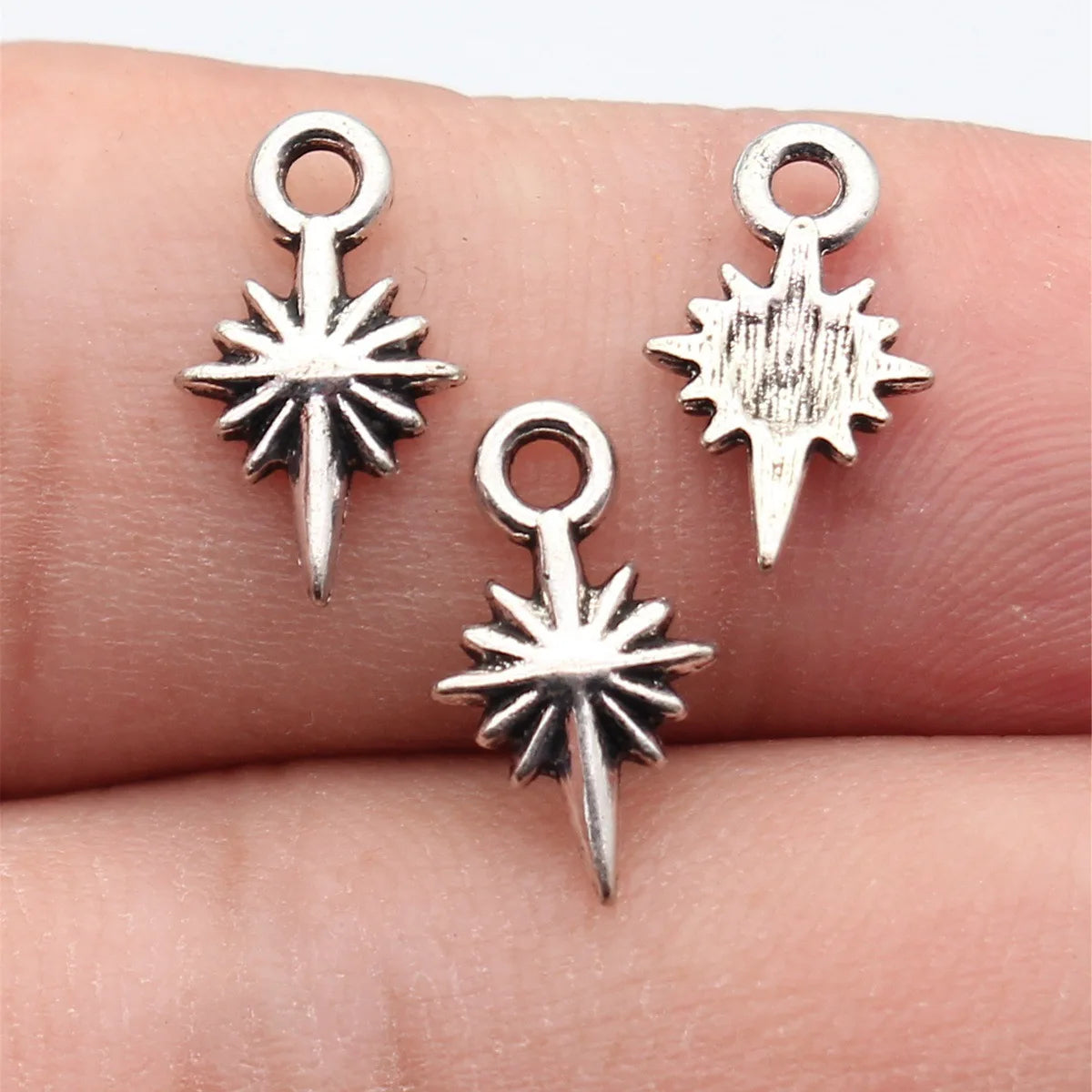14x8mm 0.33g Multicolor Zinc Alloy Starburst charm pendant for DIY necklace bracelet jewelry making