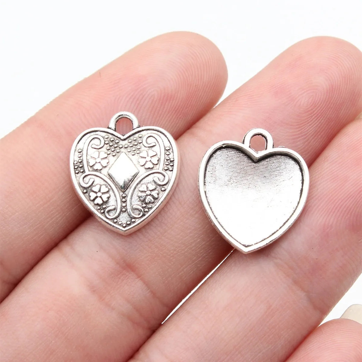 17x15mm 0.86g Antique Silver Zinc Alloy Heart Charm Pendant for DIY Necklace Bracelet Jewelry Making