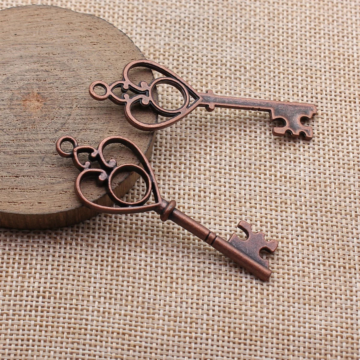 63x21mm 4.3g Multicolor Zinc Alloy Heart Key Charm Pendant for DIY Necklace Bracelet Jewelry Making