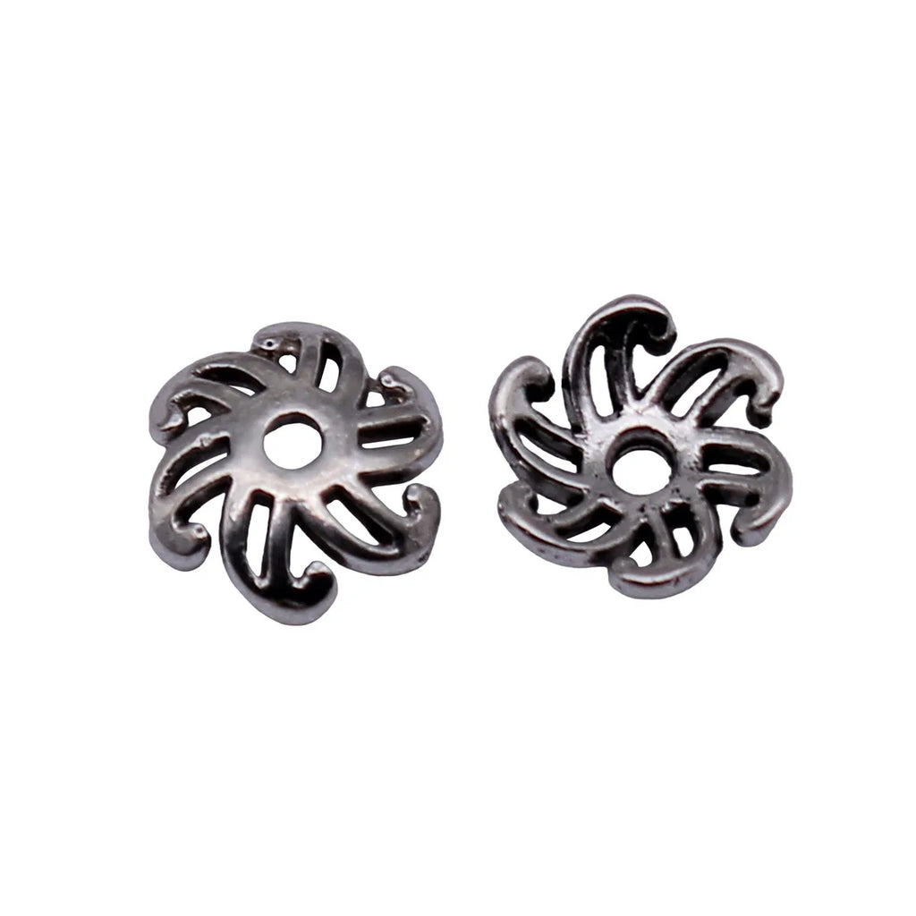 8.5x8.5x2.8mm 0.34g Antique Silver Zinc Alloy Flower Bead Caps for DIY Bracelet Necklace Jewelry Making