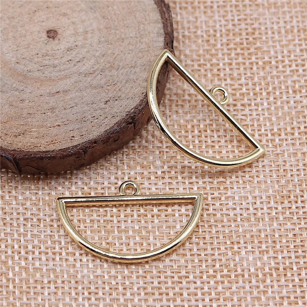 30x19mm 1.3g KC Gold Zinc Alloy Geometric Charm Pendant for DIY Necklace Earring Jewelry Making