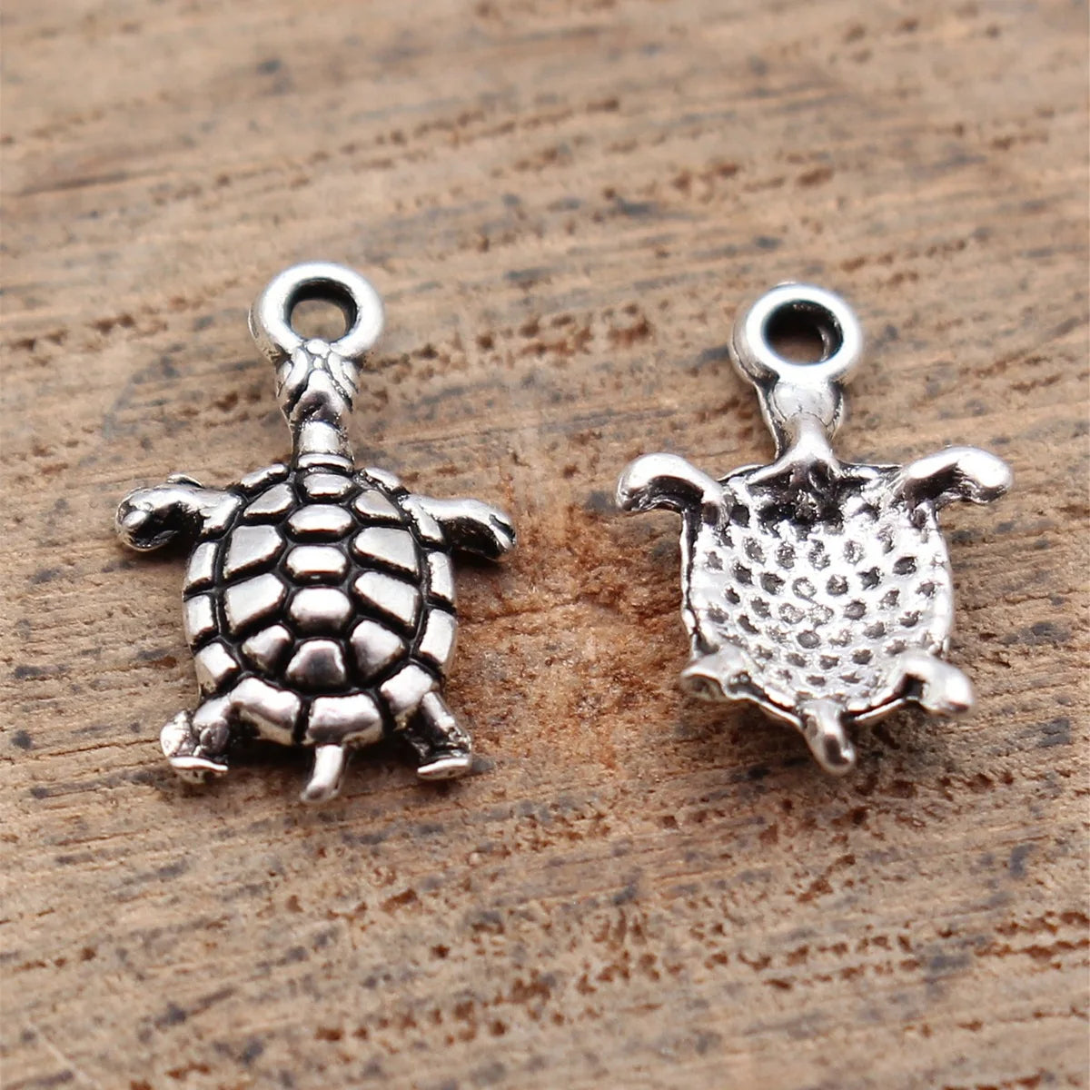 12x8mm 0.24g Antique Silver Zinc Alloy Sea Turtle Charm Pendant for DIY Necklace Bracelet Making