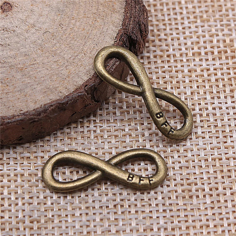 8x24mm 1g Multicolor Zinc Alloy BFF Infinity Symbol Connector Charm for Bracelet Making