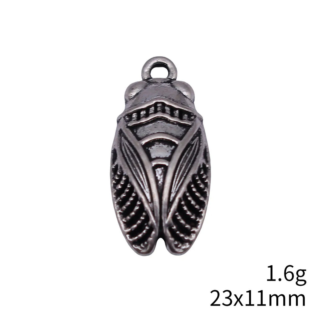 23x11mm 1.6g Antique Silver Zinc Alloy Cicada Charm Pendant for DIY Necklace Bracelet Making