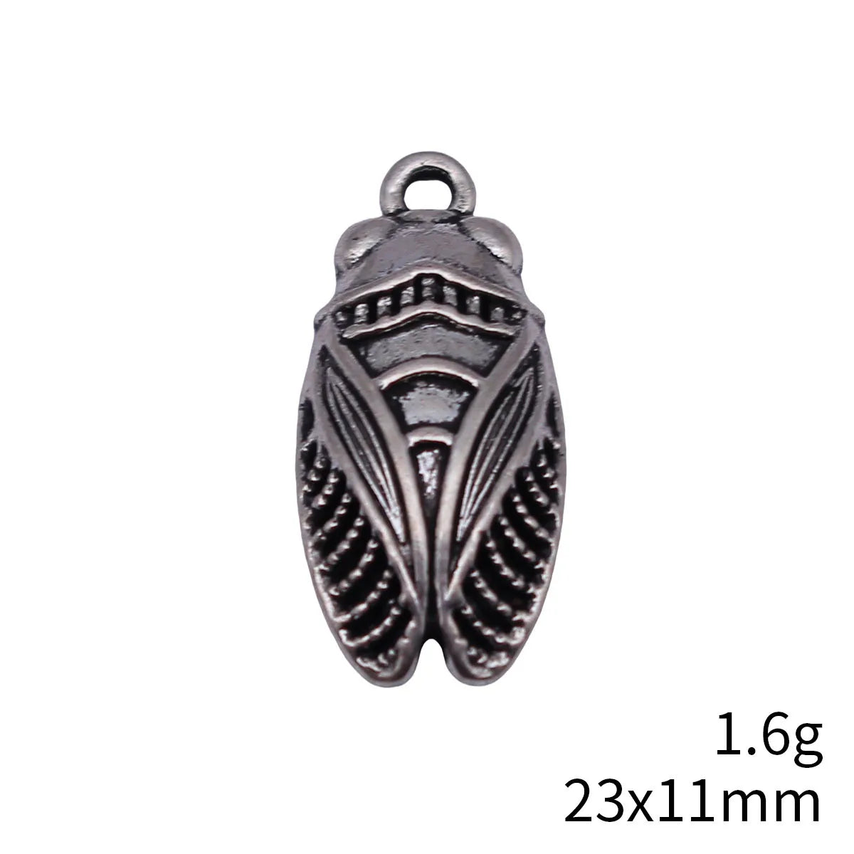 23x11mm 1.6g Antique Silver Zinc Alloy Cicada Charm Pendant for DIY Necklace Bracelet Making