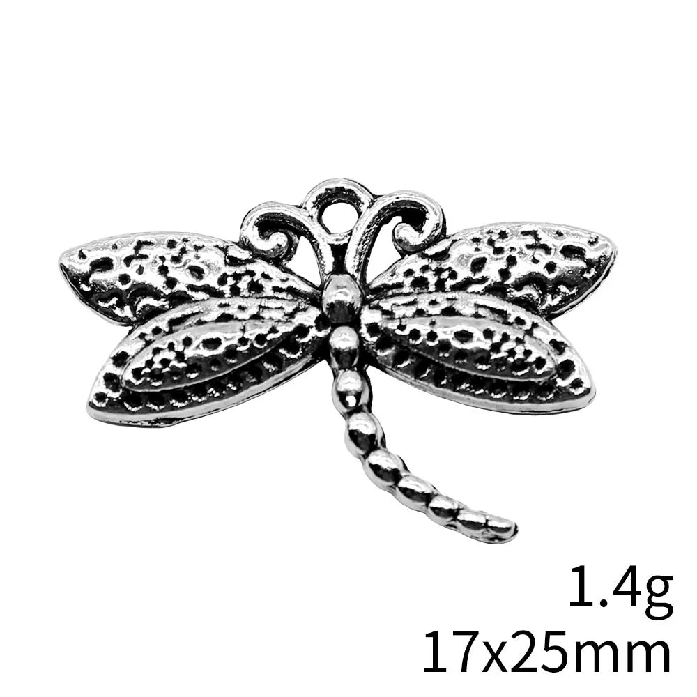 17x25mm 1.4g Multicolor Zinc Alloy Dragonfly Charm Pendant for Necklace Earring Making