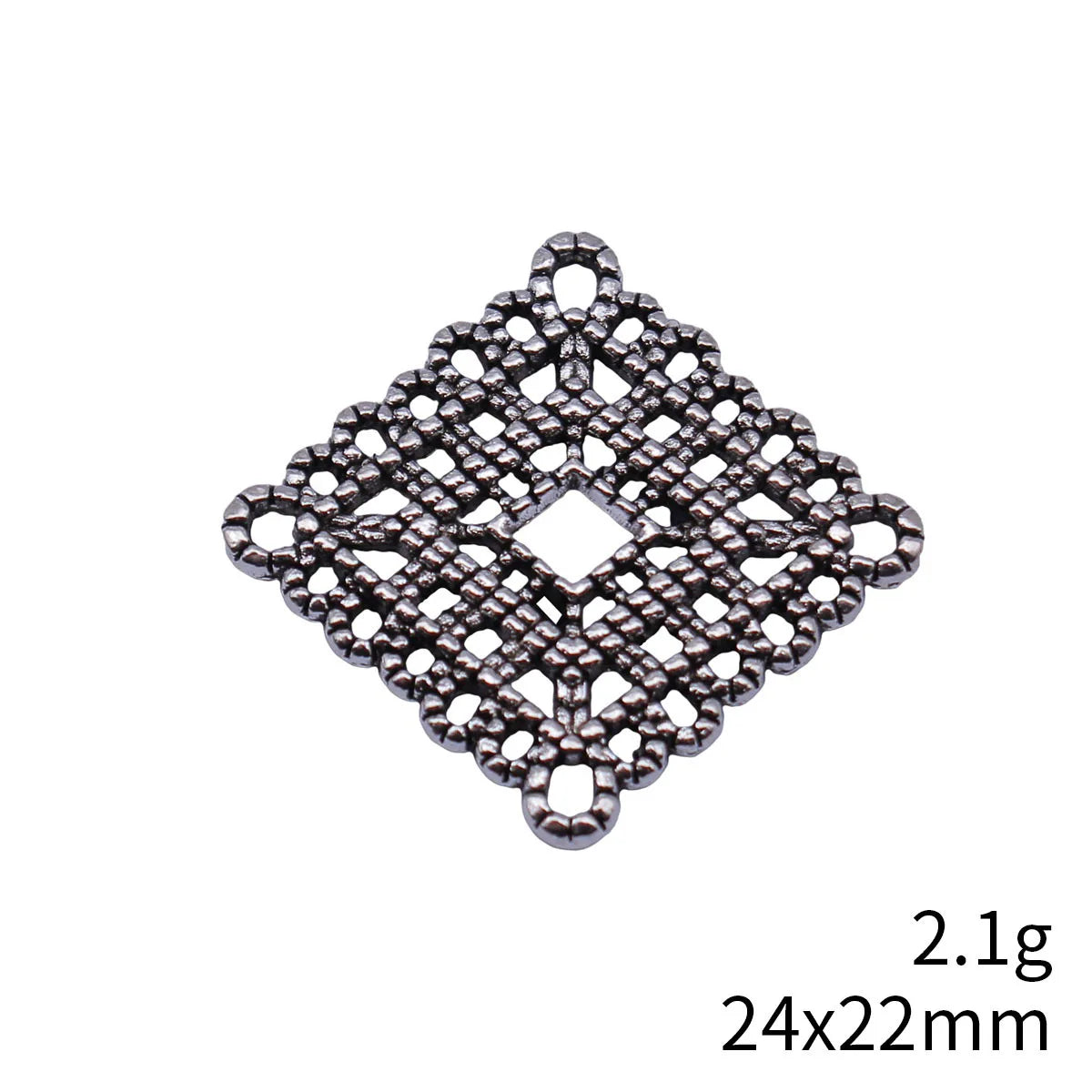 24x22mm 2.1g Multicolor Zinc Alloy Hollow Diamond Connector Charm for DIY Bracelet Jewelry Making