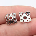 11x11x4.3mm 0.69g Antique Silver Zinc Alloy Flower Bead Caps for DIY Beaded Bracelet Necklace Making