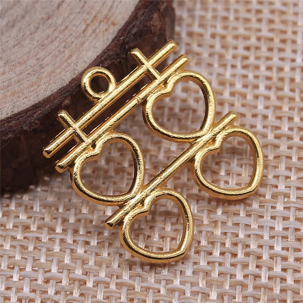 22x20mm 1.6g Multicolor Zinc Alloy Double Happiness Character Charm Pendant for DIY Wedding Jewelry