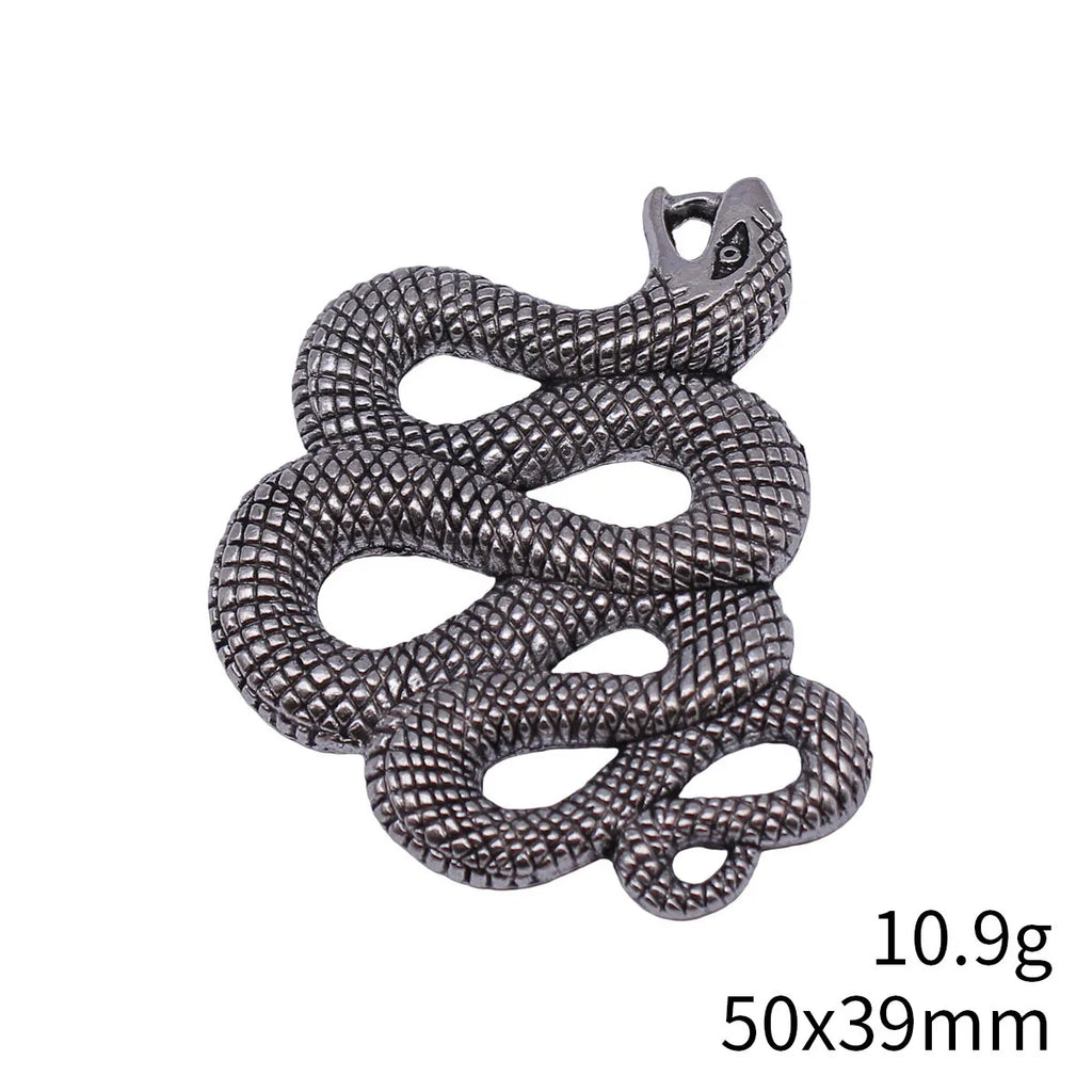 50x39mm 10.9g Multicolor Zinc Alloy Snake Charm Pendant for DIY Necklace and Bracelet Making