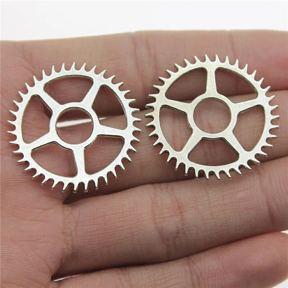 30x30mm 3g Multicolor Zinc Alloy Gear Charm Pendant for DIY Steampunk Jewelry Making