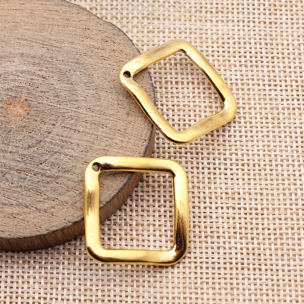31x31mm 2.6g Multicolor Zinc Alloy Hollow Diamond Charm Pendant for DIY Earrings Necklace Making