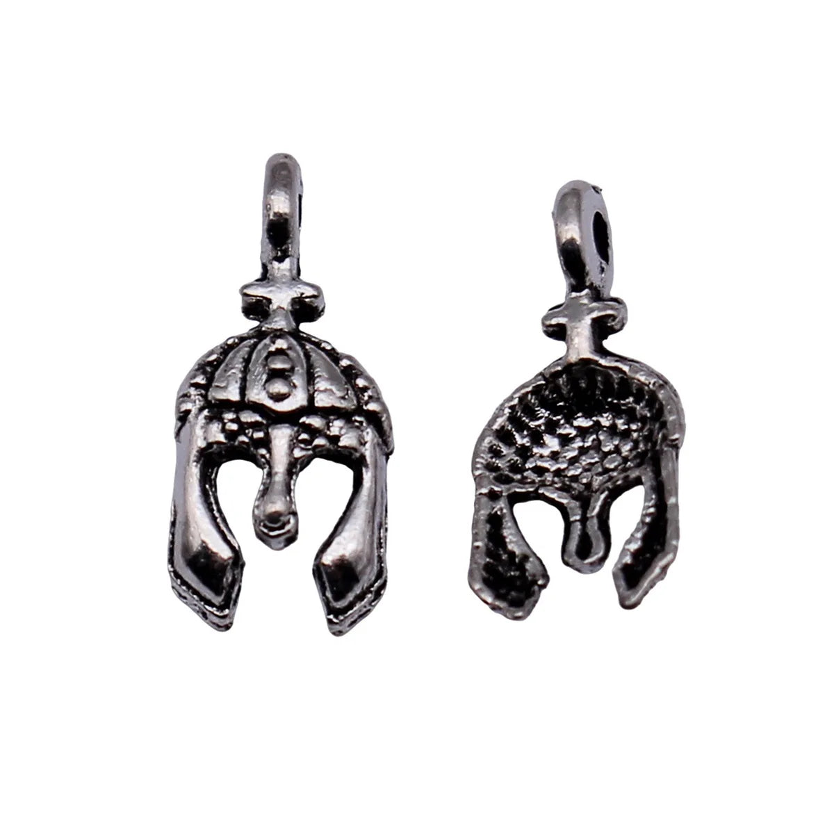 15x6.5mm 0.32g Antique Silver Zinc Alloy Warrior Helmet Charm Pendant for DIY Jewelry Making