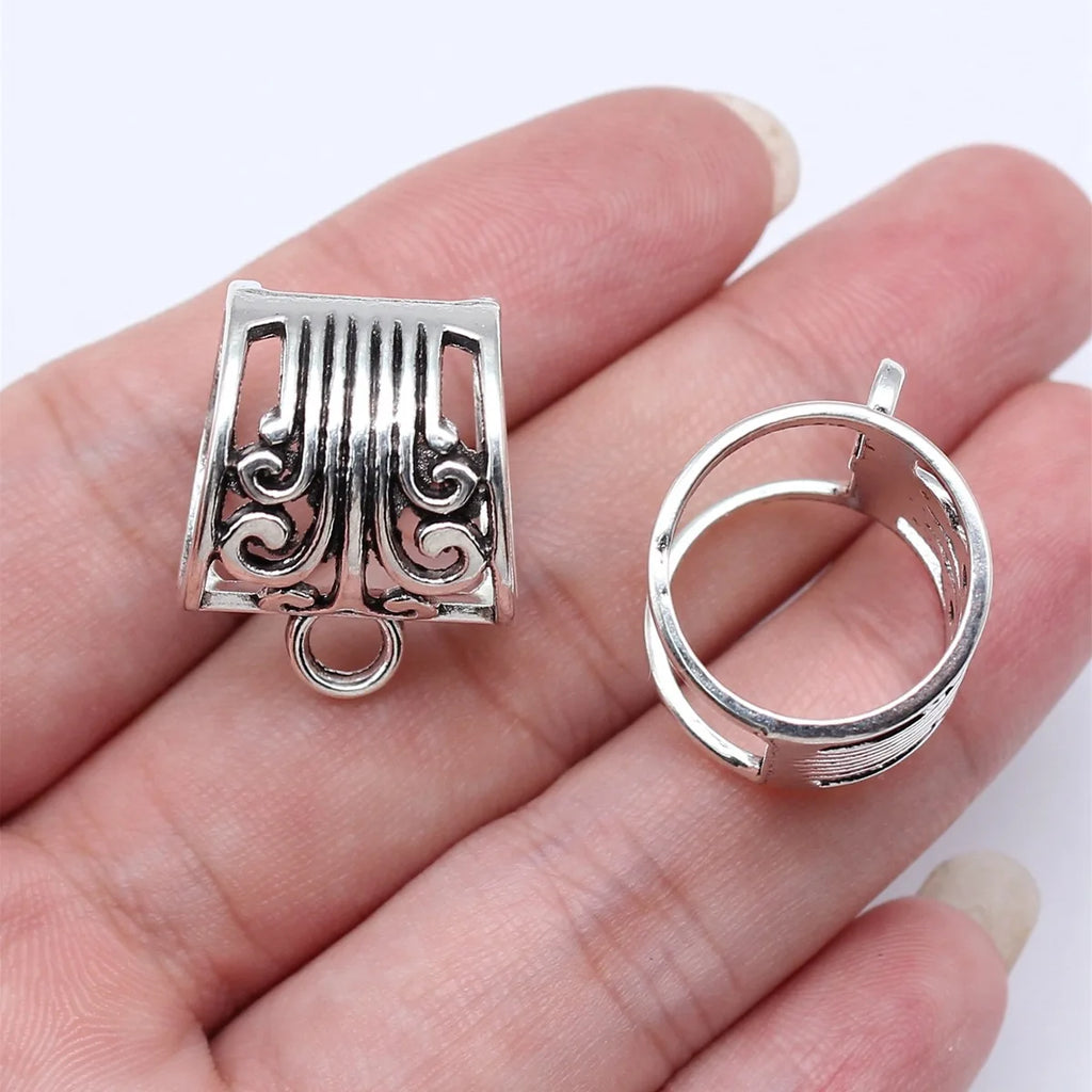 24x18x17mm 3.1g Antique Silver Zinc Alloy Flower Scarf Buckle Jewelry Finding for DIY Accessories