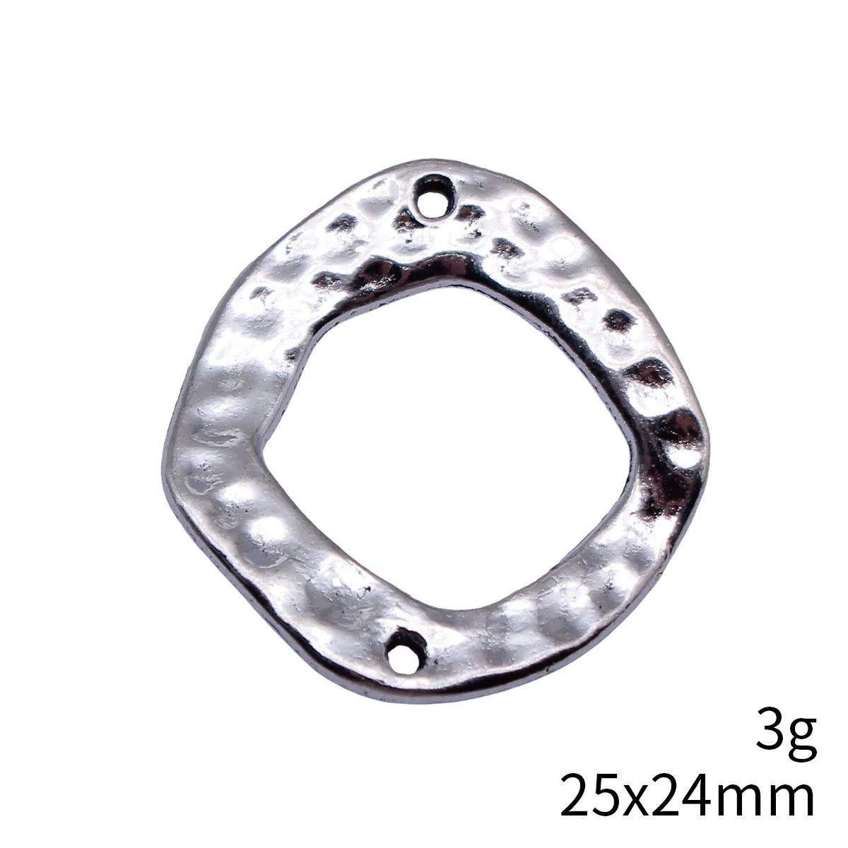 25x24mm 3g Multicolor Zinc Alloy Hammered Irregular Round Ring Connector Charm for DIY Jewelry