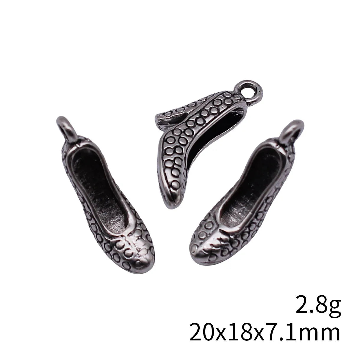 20x18x7.1mm 2.8g Antique Silver Zinc Alloy 3D High Heel Shoe Charm Pendant for DIY Jewelry Making
