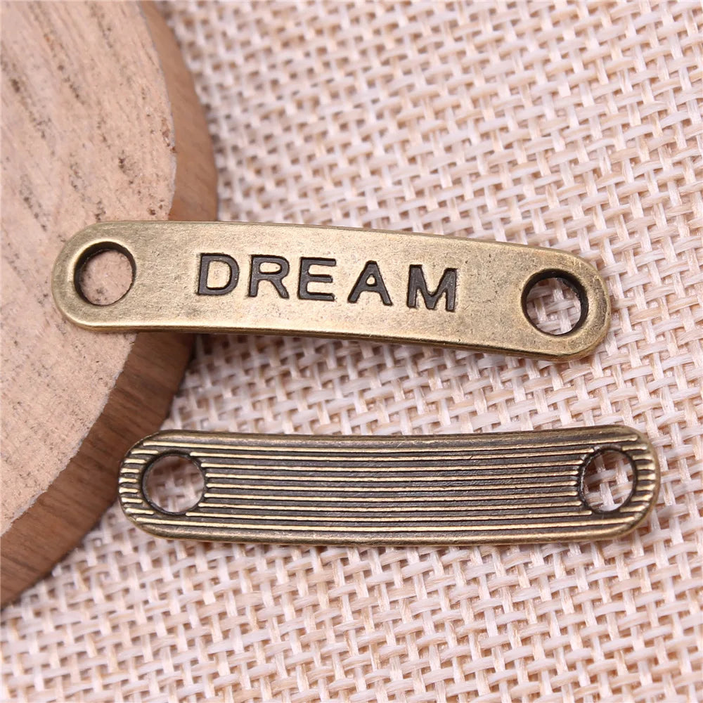 39x8mm 2.1g Multicolor Zinc Alloy dream Word Connector Charm for DIY Necklace Bracelet Making