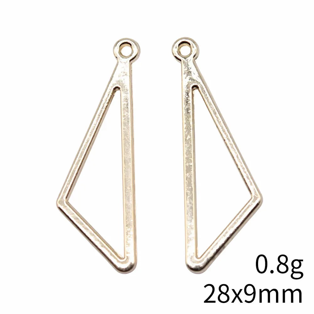 28x9mm 0.8g KC Gold Zinc Alloy Triangle Charm Pendant for DIY Necklace Bracelet Jewelry Making