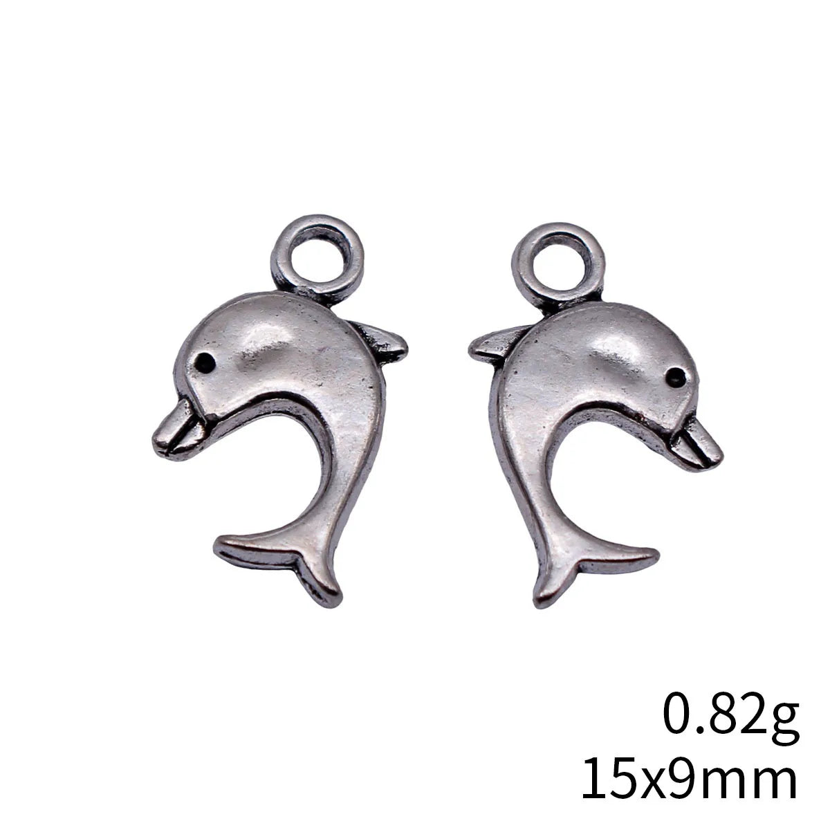 15x9mm 0.82g Antique Silver Zinc Alloy Dolphin Charm Pendant for DIY Bracelet Necklace Jewelry Making