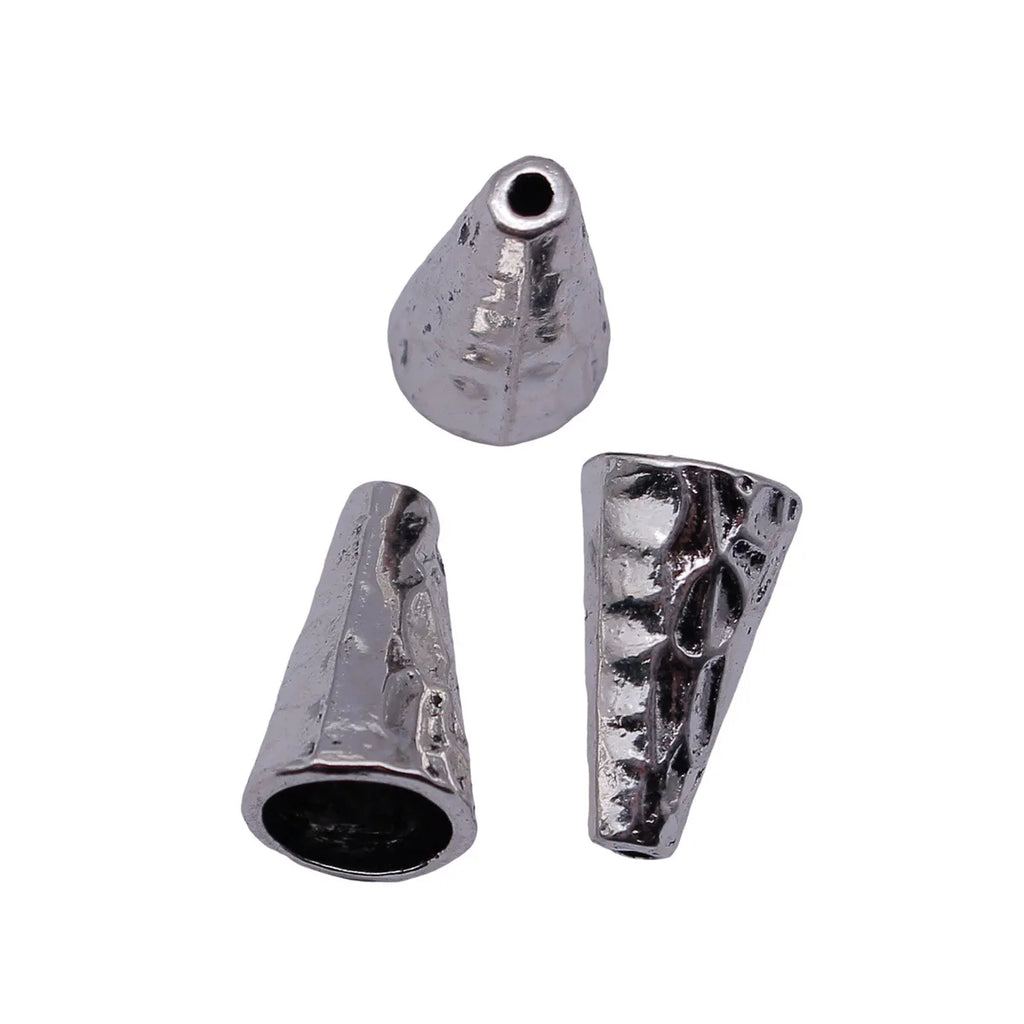 14x8x8mm 1g Antique Silver Zinc Alloy Hammered Cone Tassel Cap Jewelry Findings for DIY Earrings
